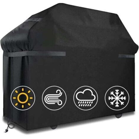 Housses pour Barbecue Housse de Barbecue étanche Couverture de Barbecue Coupe-Vent, indéchirable avec Sangles et Sac de Rangement (145x61x117cm)