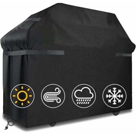 Housses pour Barbecue Housse de Barbecue étanche Couverture de Barbecue Coupe-Vent, indéchirable avec Sangles et Sac de Rangement (145x61x117cm)--TRIMEC