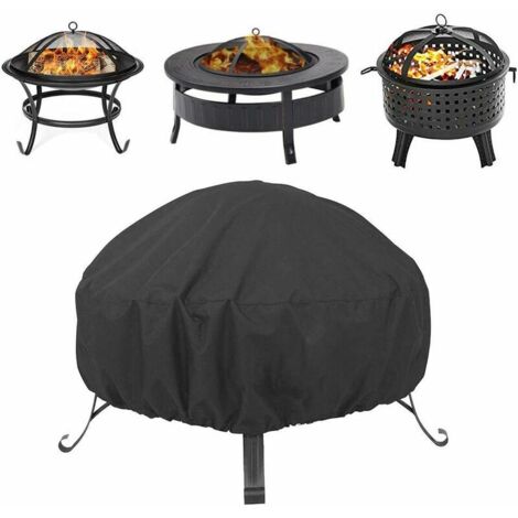 Housses pour Braséro Rond Housse de Barbecue Heavy Duty 210D Oxford Tissu Imperméable Coupe-Vent Anti-UV Housse de Chauffage de Jardin extérieur (L: 122 45 cm)