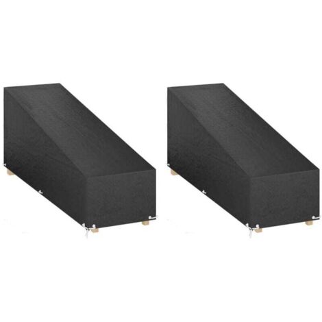 Housses pour chaise longue 2 pcs 12 œillets 205x75x40/70 cm PE