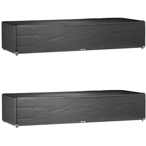 Housses pour chaise longue 2 pcs 12 œillets 205x75x40 cm PE vidaXL