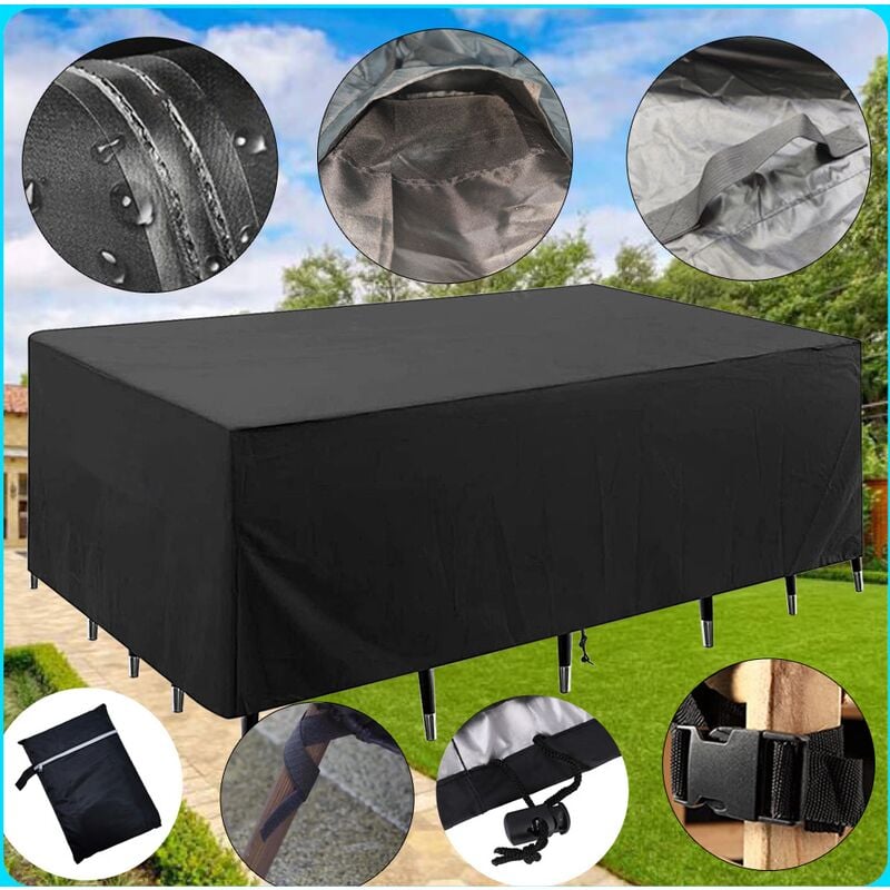 Housse pour meubles de jardin, housse de protection extérieure, housse pour meubles de jardin robuste en tissu Oxford 420D, adaptée à une utilisation