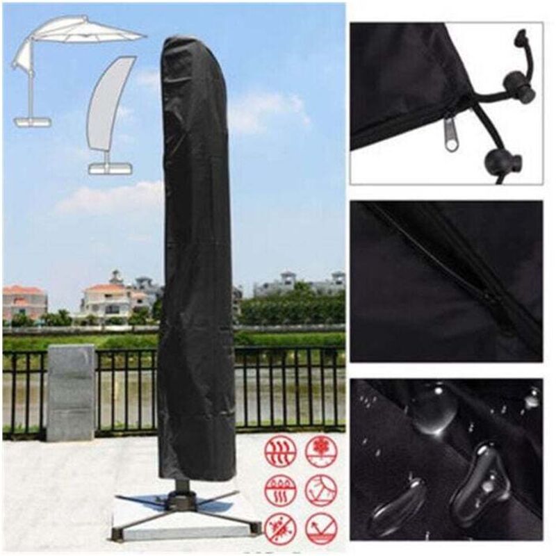 Housses Pour Parasols de Jardin Exterieur Imperméable, Résistant Aux UV et à la Déchirure en Toile Oxford Housse Parasol Deporte 4x3m Noire