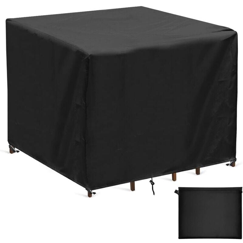 Housses Table de Jardin, 420D Oxford Carre Housse Salon de Jardin Imperméable, Résistance au Vent, Bache Protection Carre Table Jardin