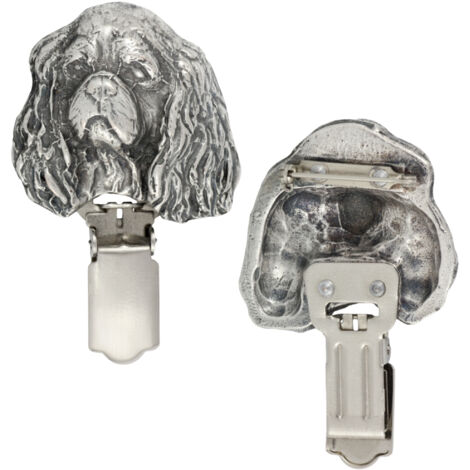 Hovawart - spilla con clip, porta numero di partenza, distintivo argentato per esposizioni canine di Art-Dog