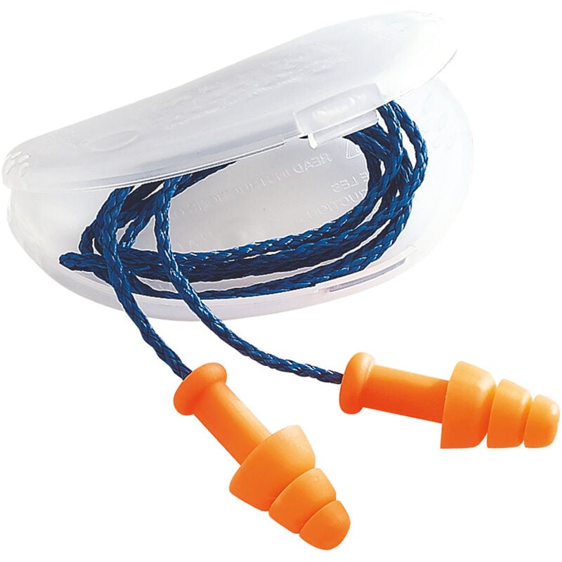 Bouchons d'oreilles cordés réutilisables Honeywell Safety 30dB Orange x 50 paires ( Prix pour Boîte de 50 )