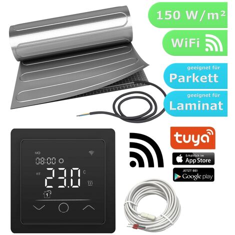 HoWaTech Thermostat Touchscreen 750 schwarz, Temperaturregler für  elektrische Fußbodenheizung