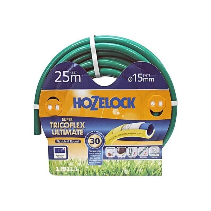 Tuyau d'arrosage multi usage Super Tricoflex Ultimate 19mm - 25m - vert - Hozelock