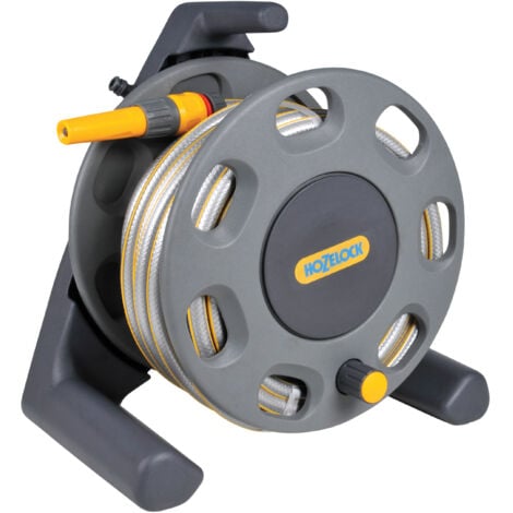 Hozelock Compact Reel & 25m Multi Purpose Garden Hose & Nozzle Connectors 2412