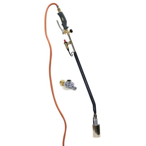 Hozelock désherbeur à gaz avec piézo, tuyau de gaz 5 m et régulateur de pression