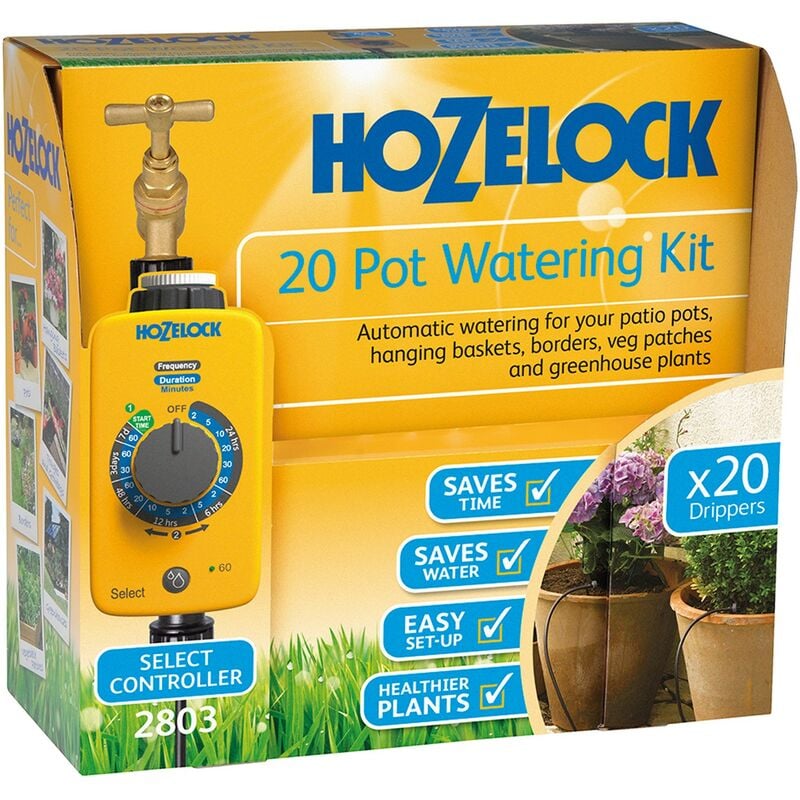 Plus Auto 20 Plant Pot 7.5m Hedge Watering Kit 2803 Select Timer - Hozelock