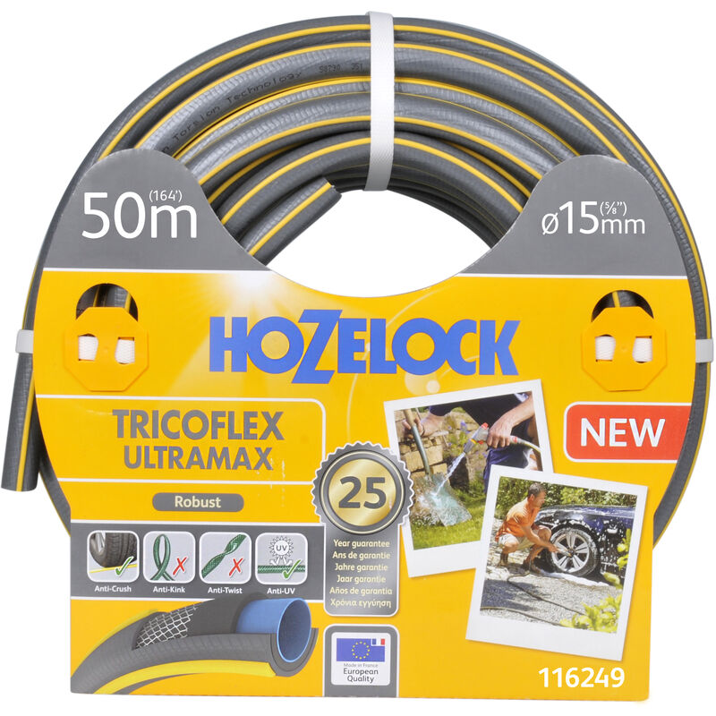 Hozelock - Tuyau d'arrosage Tricoflex Ultramax Tuyau diam 15mm 50m - Garantie 25 ans - Gris