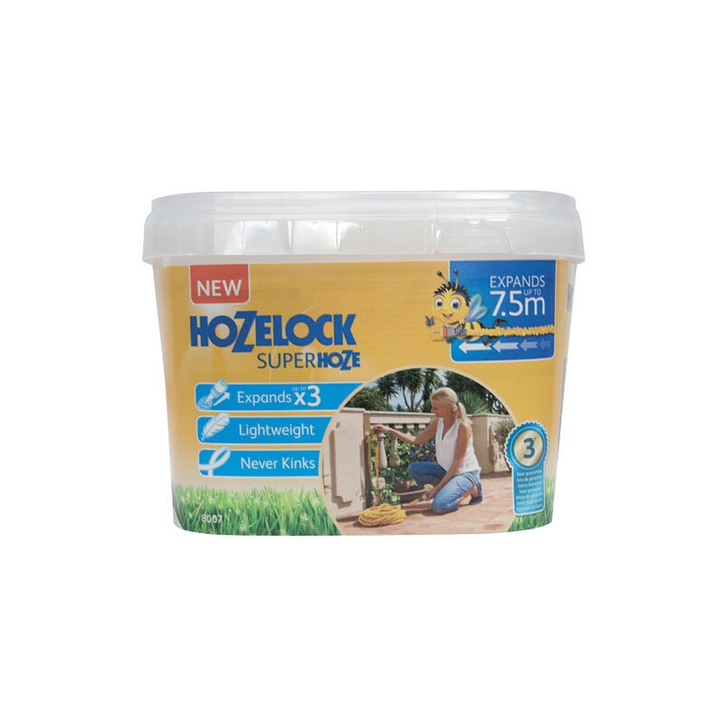 Tuyau extensible superhoze 7.5m maximum 2 raccords 1 lance Hozelock