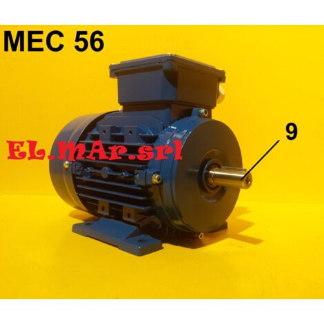 HP 0,25 KW 0,18 Mec56 2800 Giri Motore Elettrico Trifase 400 V  2 Poli  B3 con piedini