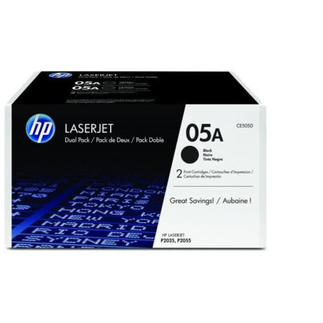 HP 05A 2-pack Black Original LaserJet Toner Cartridges Cartouche de toner 2 pièce(s) Noir