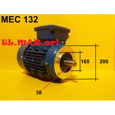 HP 12 KW 9 Mec 132 2800 Giri Motore Elettrico Trifase 400 V  2 Poli IE1 IE3 IE4  B14 Flangiato - IE1 - Efficienza Standard
