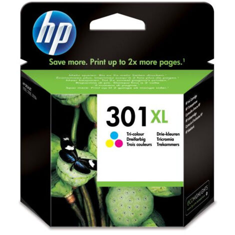 HP 301XL Cartouche d'encre trois couleurs grande capacité authentique (CH564EE) pour HP Envy 4505 et HP DeskJet