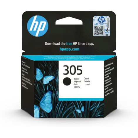 HP 305 Cartouche d'encre noire authentique (3YM61AE) pour HP DeskJet 2300/2710/2720/Plus4100, HP Envy 6000/Pro 6400