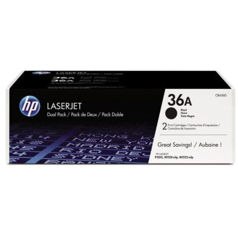 HP 36A 2-pack Black Original LaserJet Toner Cartridges Cartouche de toner 2 pièce(s)
