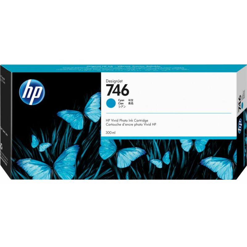 Hewlett Packard HP 746 Cyan Standard Capacity Ink Cartridge 300ml - P2V80A