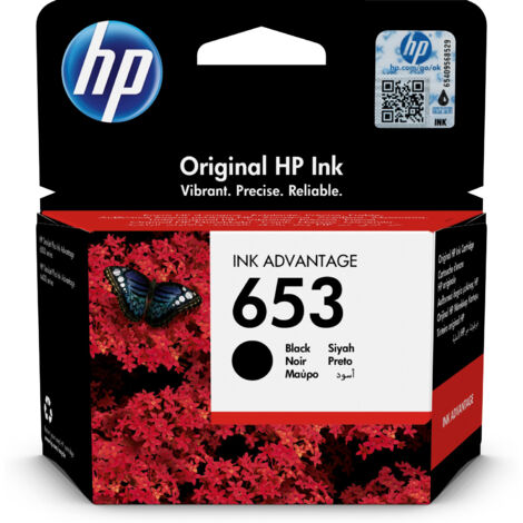 HP 653 3YM75AE BHK Black Original Ink Advantage Cartridge Cartuccia d'Inchiostro 1 pz Resa Standard