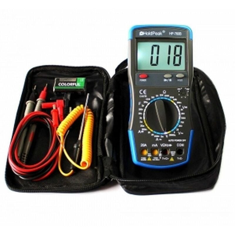 

HP-760B Digital Multimeter 20a LED capacity HFE ° C Ohm to V - Holdpeak