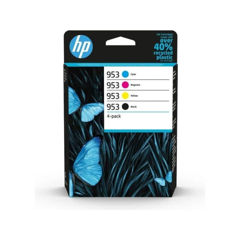 Hp 953 Pack de 4 cartouches d'encre noire, cyan, jaune et magenta authentiques (6ZC69AE) pour hp OfficeJet Pro 7700/8200/8700