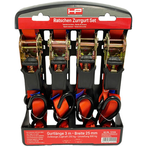 HP Autozubehör 12104 Zweiteiliger Spanngurt Zugkraft LC Niederzurren (einzeln/direkt)=250 daN (L x B