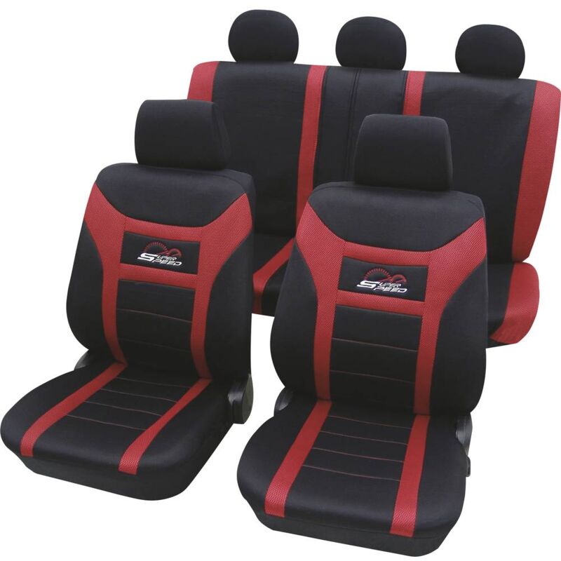 Hp Autozubehör - 22927 Housse de siège polyester rouge siège conducteur, siège passager, siège arrière