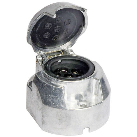 HP Autozubehör 28431 Anhänger-Steckdose [Steckdose 7polig - Stecker 7polig] Aluminium