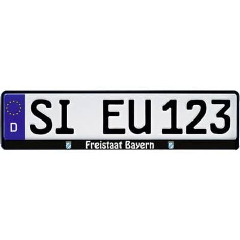 HP Autozubehör Freistaat Bayern Kennzeichenhalter Schwarz (L x B x H) 13.5 x 53 x 1.5 cm