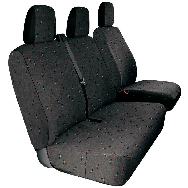 Image of 22223 Coprisedile 5 parti Cotone Nero (macchiato) Sedile di guida, Sedile posteriore (a 2) - Hp Autozubehör