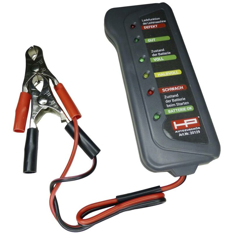 Image of Hp Autozubehör - Tester batteria per auto 12 v Prova batteria, Controllo alternatore, Monitoraggio della carica 23.5 cm x