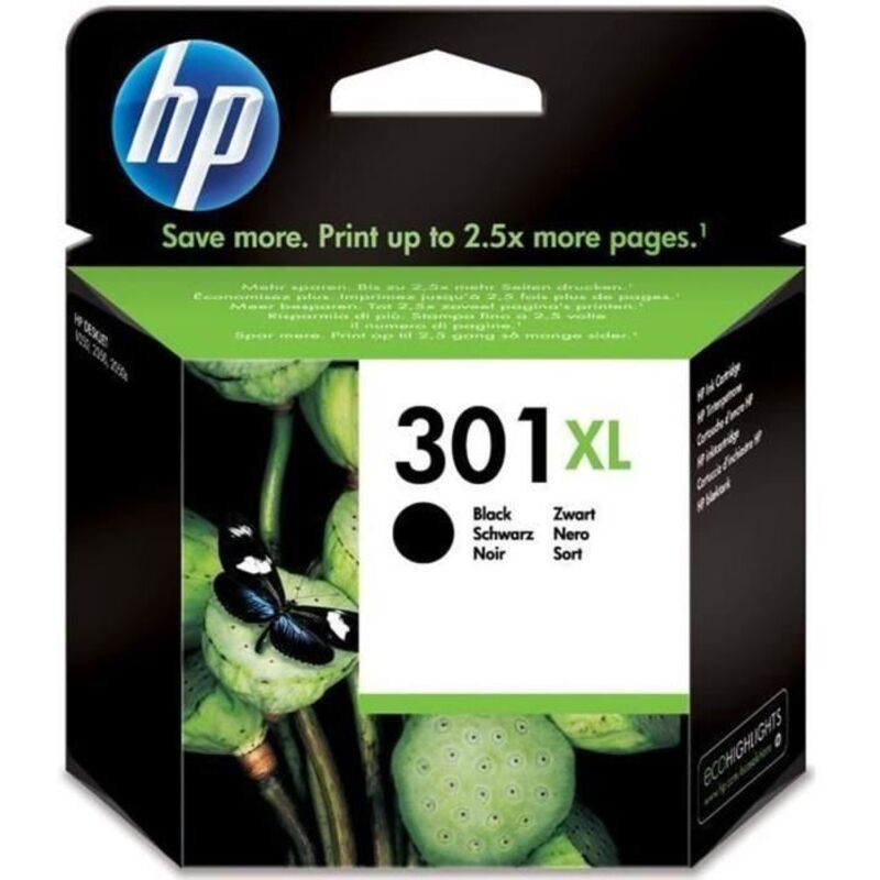 Hp 301XL cartouche dencre noire grande capacite authentique pour hp Envy 4505 et hp DeskJet 1050/1512/2548/3057A CH563EE