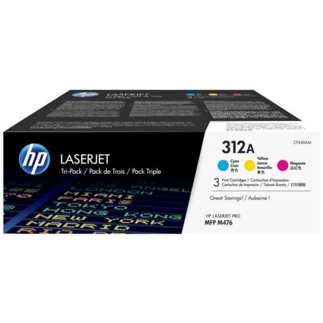 HP Cartuccia Toner Ciano Tri-Pack 312A
