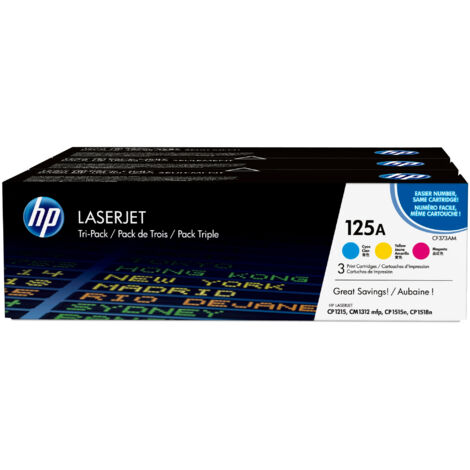 HP Confezione da 3 Cartucce Originali di Toner Ciano Magenta Giallo LaserJet 125A