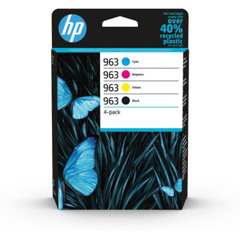 HP Confezione Originali 963 da 4 Cartucce di Inchiostro Nero Ciano Magenta Giallo