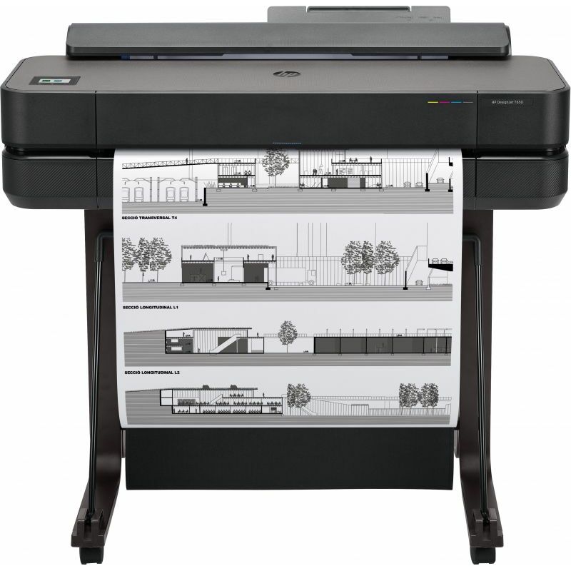 Image of Hp Designjet T650 24-in stampante grandi formati Wi-Fi Getto termico d'inchiostro a colori 2400 x 1200 dpi Collegamento ethernet lan