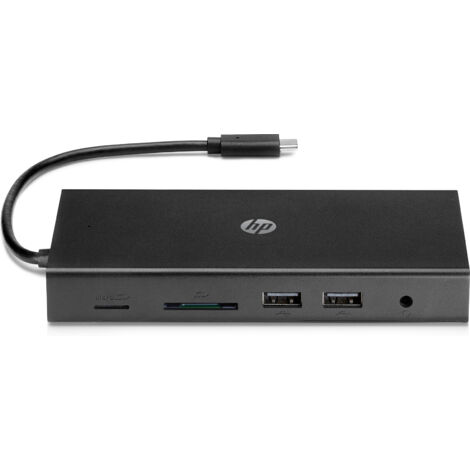 HP Hub USB-C 1C1Y5AA da viaggio 6 porte HDMI VGA Ethernet lettore SD nero