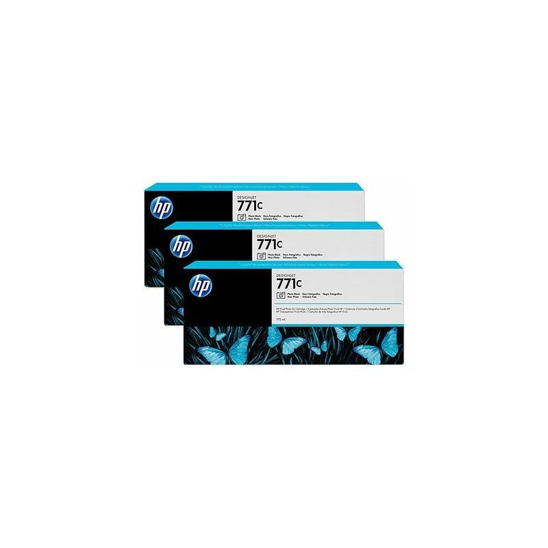 

Hp Inc. - HP Pack de ahorro de 3 cartuchos de tinta DesignJet 771C negro fotográfico de 775 ml