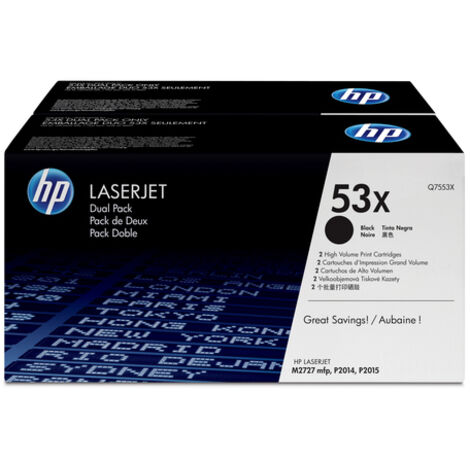 HP (Q7553XD) No 53X HP53X HP 53X Dual Pack Black Schwarz Cartridge (Q7553XD)