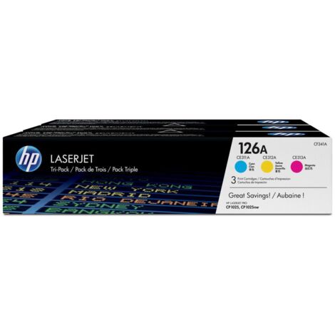 HP126A COLOR TRI-PACK LASERJET TONER CARTRIDGE [CF341A]