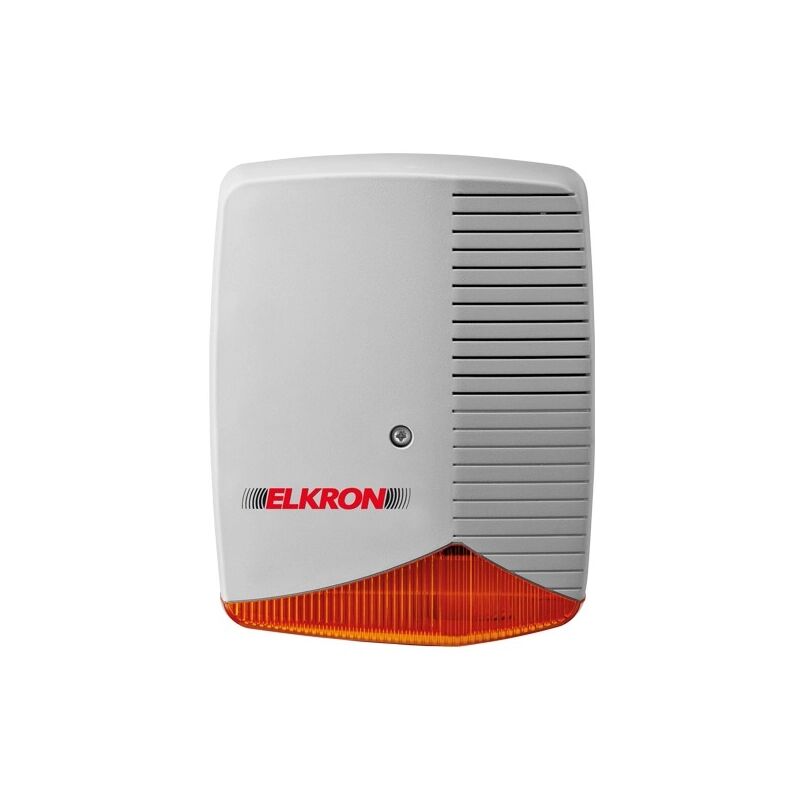 Elkron - HPA700M - Sirène extérieure en métal. Pression acoustique 110 dB à 1 m. Clignotant. Batterie insérable 12V@2.2A. Certification EN50131-4