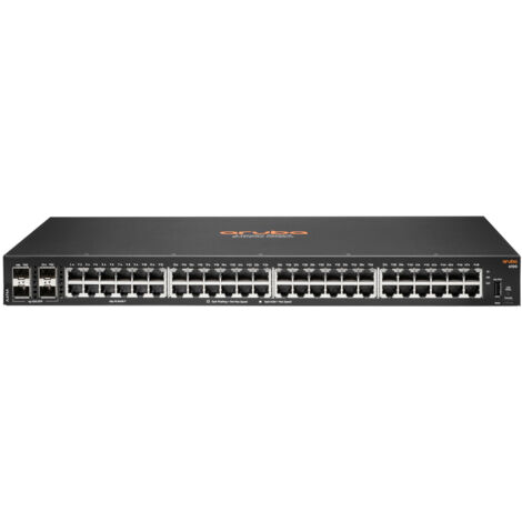HPE Aruba 6100 Switch di Rete L3 Gestito 48 Porte Gigabit 4 SFP+ 10G Rack 1U Nero