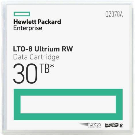 HPE LTO-8 Ultrium 30TB RW Data Cartridge Bande de données vierge 12 To 1,27 cm