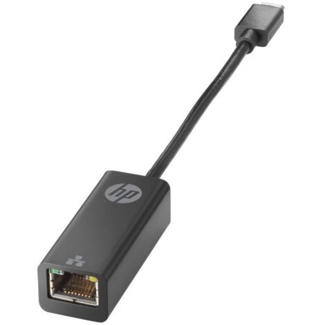 HPUSB Adattatore da Tipo C a RJ45 - (Ethernet, Compatibile ad alta velocità), Colore Nero