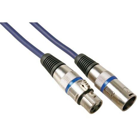 HQ-Power Câble DMX 10m, XLR mâle-femelle, connecteurs plaqués or, cuivre OFC pur, 100–110 Ohm, compatible DMX512, pour éclairage LED, DJ, scène, théâtre et contrôleur