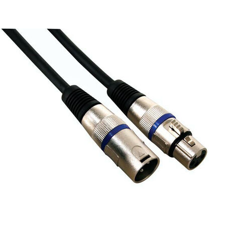 HQ-POWER Câble professionnel XLR, XLR mâle vers XLR femelle, noir, 10m (PAC123)