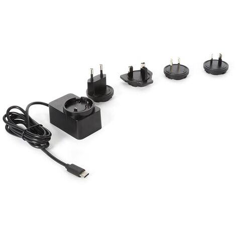 HQ-Power Cargador Compacto con conexión USB-C, con 4 enchufes de Viaje, Apto para Australia, Europa, Reino Unido y EE.UU., 5 V 2,5 A 15 W, Muy bajo Consumo de energía, diseño Compacto, Ideal para