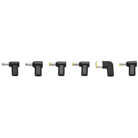 HQ-Power Set de 6 USB-C auf Notebook-Adapterstecker de für universelles Aufladen, geeignet für HP, DELL, Acer, Lenovo und ASUS Notebooks mit de 4 mm oder 5,5 mm Anschlüssen, Schwarz